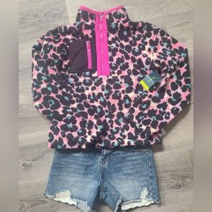 Girls Mock neck fleece jacket